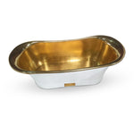 Load image into Gallery viewer, Brass Bathtub Polished Smooth Brass Inside &amp; Matte White Outside

