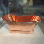 Load image into Gallery viewer, Slanting Base Copper Bathtub Full Shining Copper Finish
