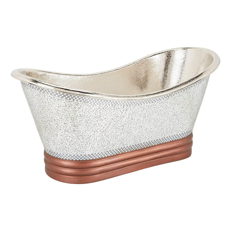 Double Slipper | Copper Tub | Nickel Interior | Mosaic Exterior & Antique Copper Base