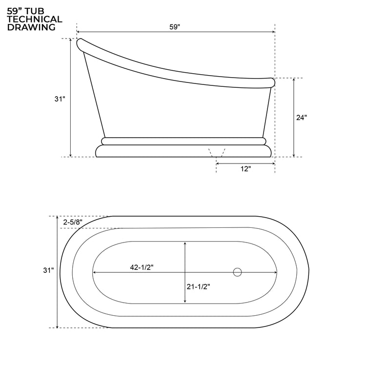 Copper Slipper Tub