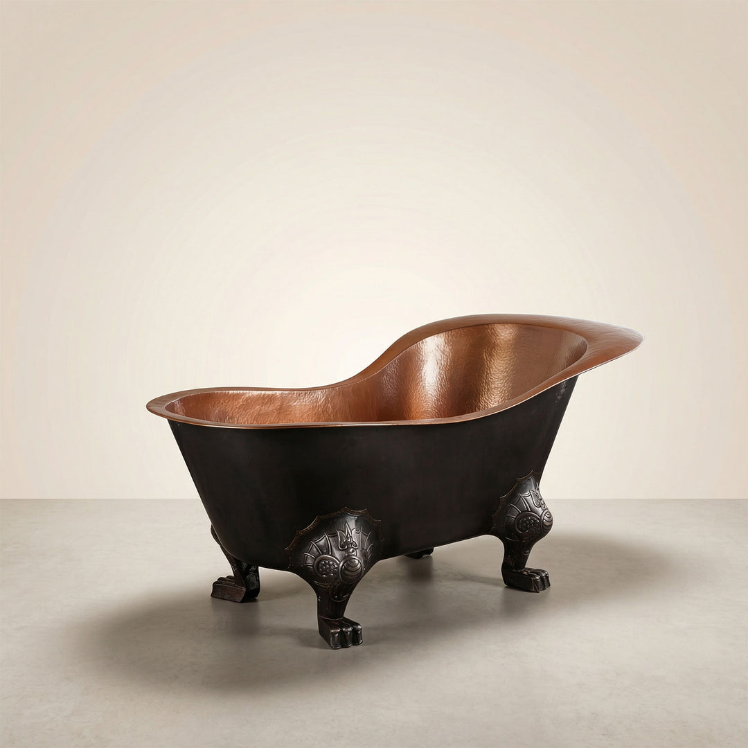 Clawfoot Copper Tub Chinese Style - The Bridgerton Bath