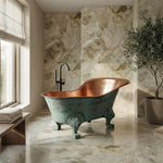 Load image into Gallery viewer, Chinese Style Clawfoot Copper Bathtub Antique Copper Interior Patina Exterior
