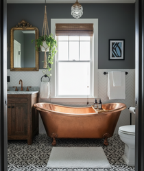 Clawfoot Copper Bathtub Hammered Polished Copper Finish