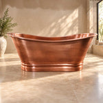 Load image into Gallery viewer, Flat Rim Freestanding Copper Bathtub Smooth Plain Medium Antique Finish Interior &amp; Exterior

