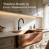 Copper Sink Hammered Front Apron