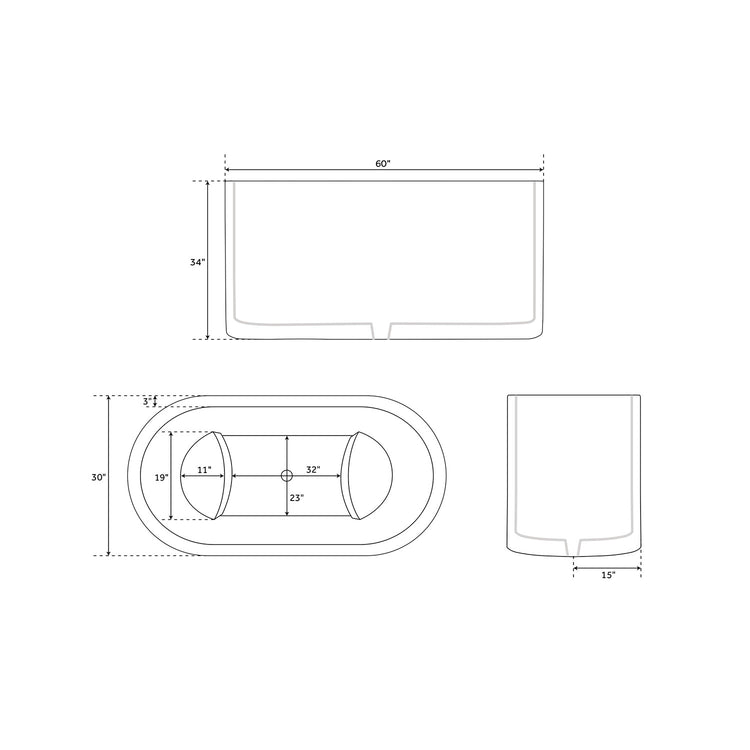 Double Wall Stainless Steel Bathtub with Built-In Dual Seats