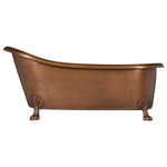 Load image into Gallery viewer, Hammered Antique Copper Single Slipper Clawfoot Bathtub with Solid-Style Clawfoot Legs
