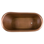 Load image into Gallery viewer, Hammered Antique Copper Single Slipper Clawfoot Bathtub with Solid-Style Clawfoot Legs
