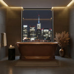 Load image into Gallery viewer, Hammered Antique Finish Pedestal Copper Bathtub
