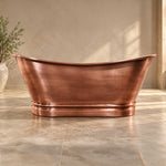 Load image into Gallery viewer, Flat Rim Freestanding Copper Bathtub Smooth Plain Medium Antique Finish Interior &amp; Exterior

