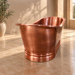 Load image into Gallery viewer, Flat Rim Freestanding Copper Bathtub Smooth Plain Medium Antique Finish Interior &amp; Exterior
