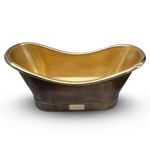 Load image into Gallery viewer, Roll Top Brass Bathtub Polished Interior &amp; Antique Finish exterior
