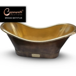 Load image into Gallery viewer, Roll Top Brass Bathtub Polished Interior &amp; Antique Finish exterior
