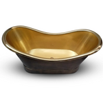 Load image into Gallery viewer, Roll Top Brass Bathtub Polished Interior &amp; Antique Finish exterior
