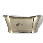 Load image into Gallery viewer, Brass Bathtub Rolled Pipe Top Full Polished Brass Finish
