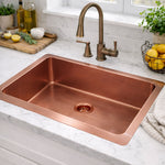 Load image into Gallery viewer, Single Bowl Smooth Antique Copper Kitchen Sink without Front Apron
