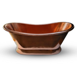 Load image into Gallery viewer, Slanting Base Hammered Polished Full Copper Bathtub
