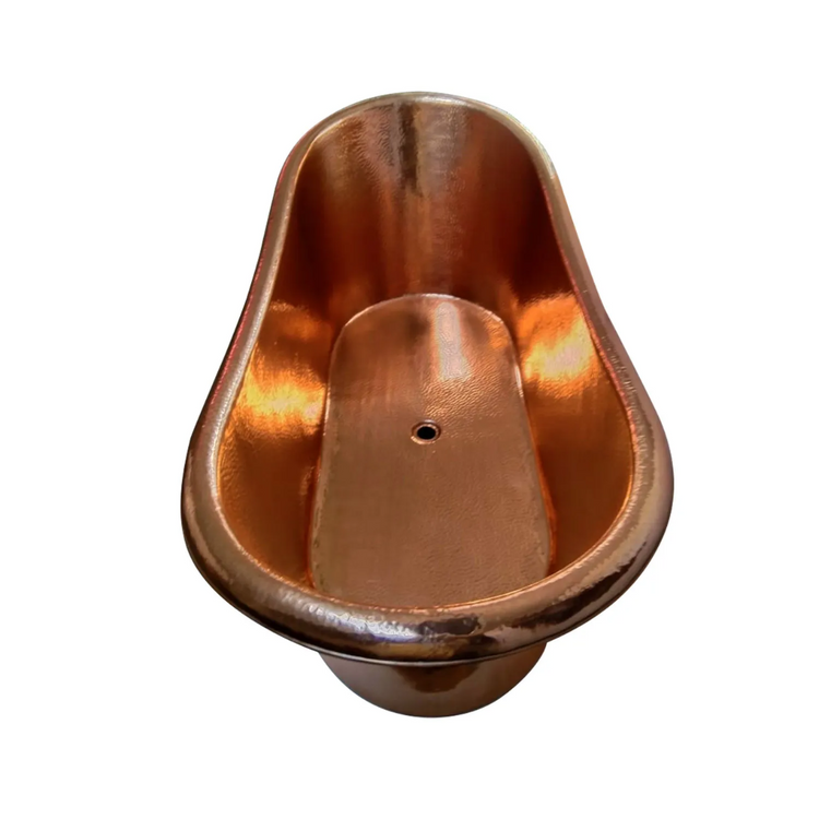 Slanting Base Hammered Polished Full Copper Bathtub