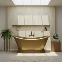 Slanting Base Brass Bathtub Brushed Full Brass Finish