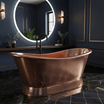 Slanting Base Hammered Polished Full Copper Bathtub