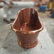 Smooth Single Slipper Pedestal Copper Bathtub