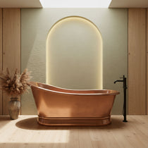 Smooth Single Slipper Pedestal Copper Bathtub