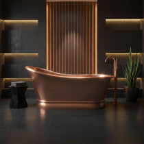 Smooth Single Slipper Pedestal Copper Bathtub