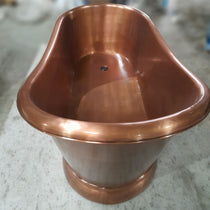 Smooth Single Slipper Pedestal Copper Bathtub