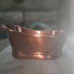 Load image into Gallery viewer, Smooth Single Slipper Pedestal Copper Bathtub
