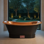 Load image into Gallery viewer, Straight Base Copper Bathtub Black Outside
