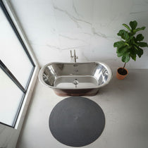 Straight Base Copper Bathtub Nickel Inside & Weathered Antique Finish Copper Outside