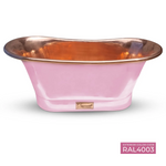 Load image into Gallery viewer, Straight Base Copper Bathtub Polished Copper Interior &amp; RAL4003 Exterior
