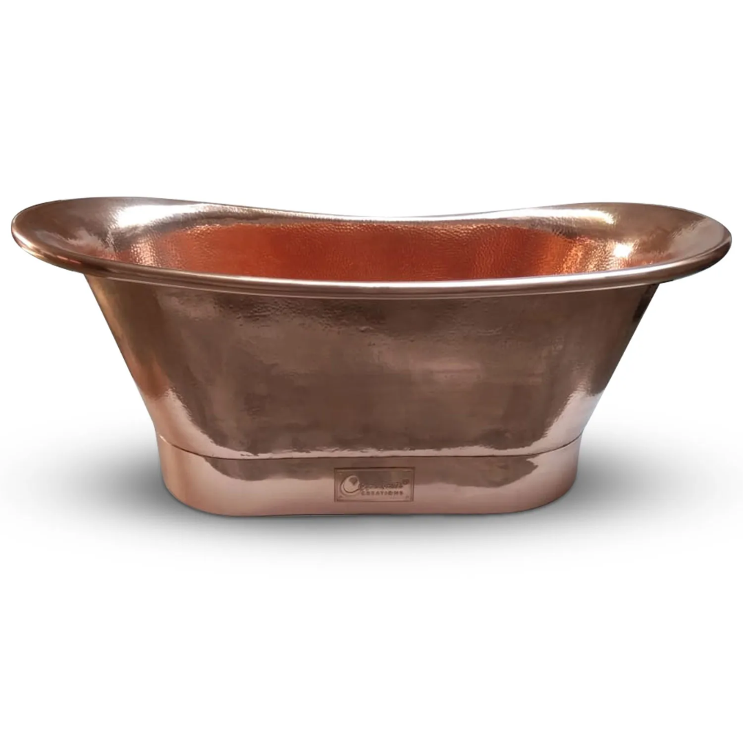 Straight Base Copper Bathtub Hammered Full Copper