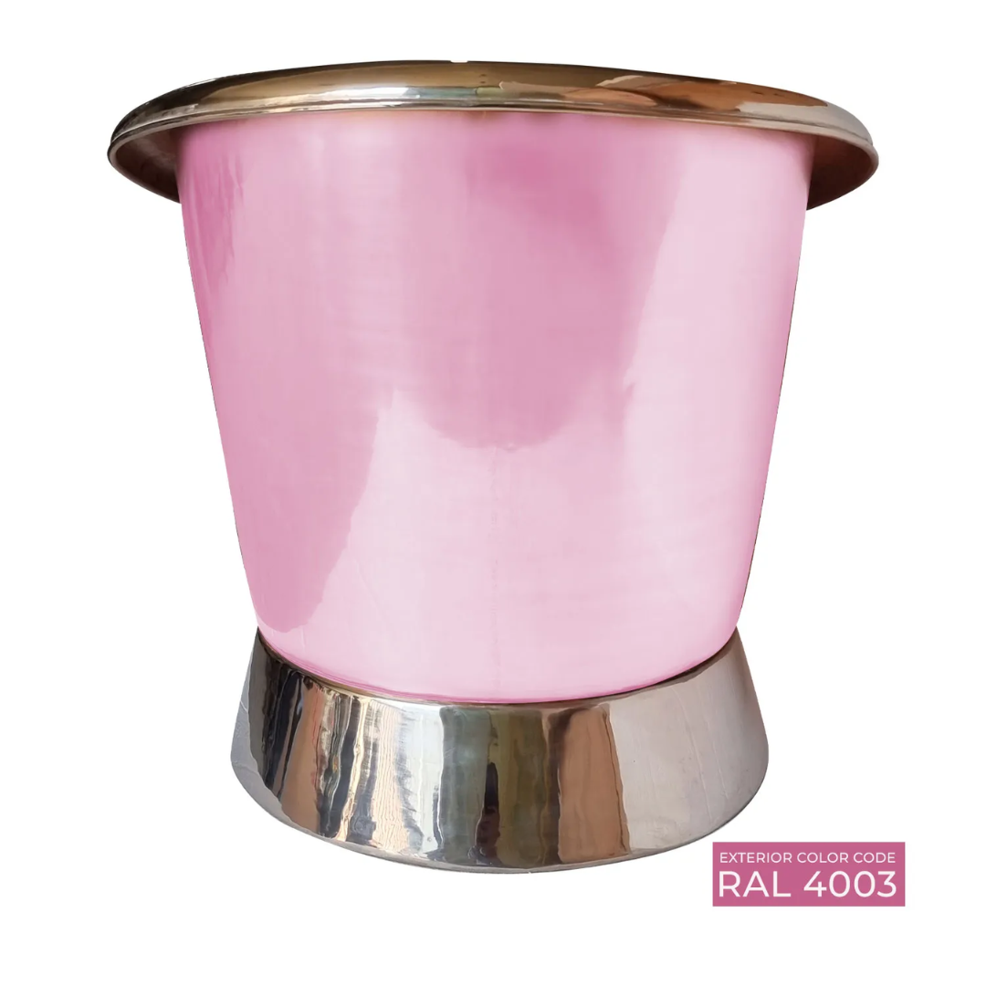 Slanting Base Copper Bathtub Nickel Inside & on Base RAL 4003 Exterior