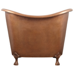 Load image into Gallery viewer, Clawfoot Bathtub Hammered Copper Double-Slipper Soaking Tub 48-inch
