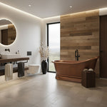 Load image into Gallery viewer, Hammered Copper Single Slipper Tub with Smooth Round Pedestal Base
