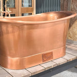 Load image into Gallery viewer, Straight Base Copper Bathtub Antique Copper Interior &amp; Exterior
