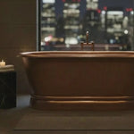 Load and play video in Gallery viewer, Hammered Antique Finish Pedestal Copper Bathtub
