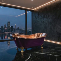 Clawfoot Copper Bathtub Polish Copper Inside RAL 4007 Purple violet Outside