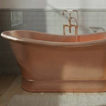 Load and play video in Gallery viewer, Slanting Base Copper Bathtub Full Shining Copper Finish
