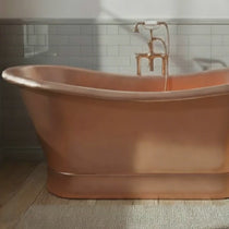 Slanting Base Copper Bathtub Full Shining Copper Finish