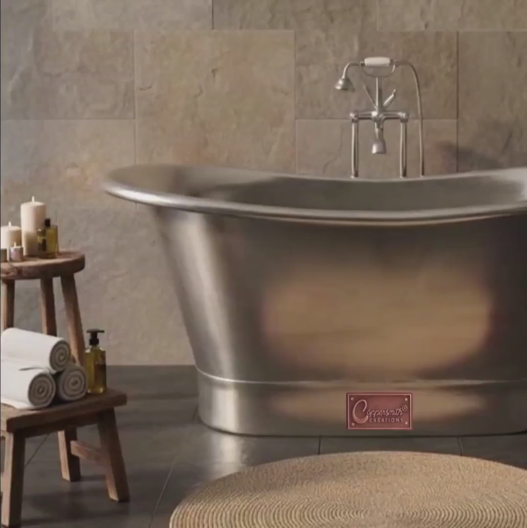 Straight Base Copper Bathtub Tin Inner & Outer Coating