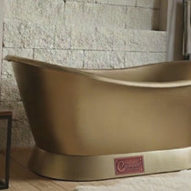 Slanting Base Brass Bathtub Brushed Full Brass Finish