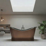 Load and play video in Gallery viewer, Double Slipper Nickel Interior Copper Bathtub
