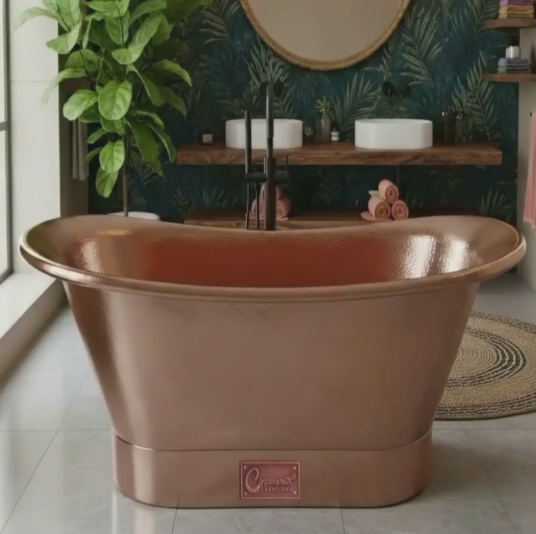 Straight Base Copper Bathtub Hammered Full Copper