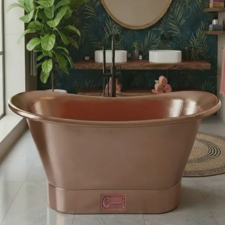 Straight Base Copper Bathtub Hammered Full Copper