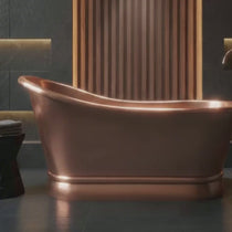 Smooth Single Slipper Pedestal Copper Bathtub