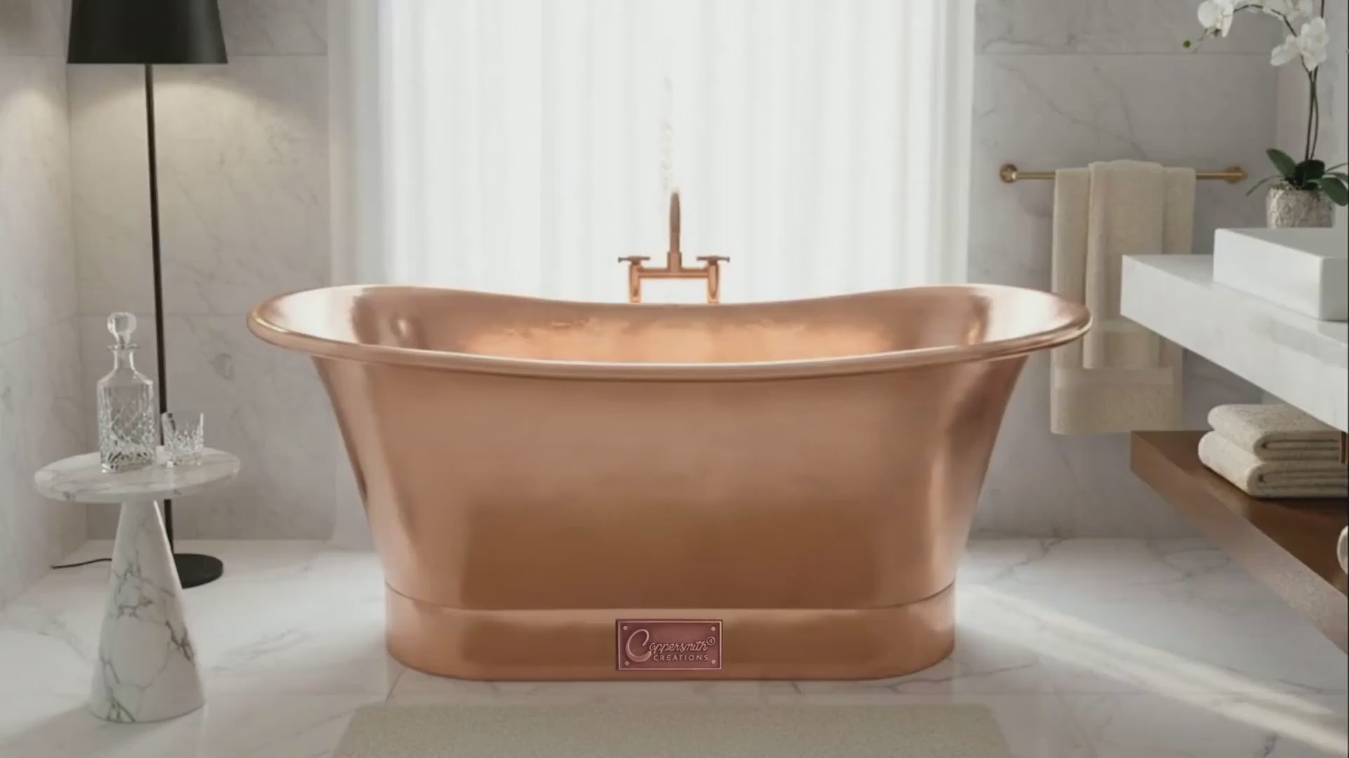 Straight Base Copper Bathtub Full Copper