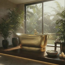 Straight Base Brass Bathtub Full Polished Brass Finish