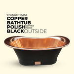 Load image into Gallery viewer, Straight Base Copper Bathtub Black Outside
